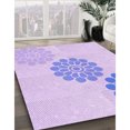 thumbnail image 3 of Ahgly Company Machine Washable Indoor Rectangle Transitional Purple Mimosa Purple Area Rugs, 7' x 10', 3 of 7