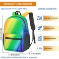 thumbnail image 3 of 17 Inch Lightweight Backpack,PVC Waterproof Oxford Fabric, Ergonomically Designed, with Large Capacity, Vibrant Rainbow Print, 3 of 5