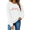 thumbnail image 3 of tarylea Merry Christmas Sweatshirts for Women Long Sleeve Crew Neck Pullover Tops Casual Loose Fall Festival Tops, 3 of 8