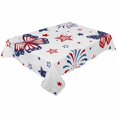 thumbnail image 2 of 4th of July Tablecloth Rectangle Table Cloth 60x84 , Waterproof Tablecloth Outdoor Table Cloth, Butterfly Star Blue Red Fireworks Independence Day Washable Table Cover for Kitchen Dining Party, 2 of 8