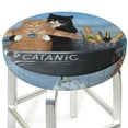thumbnail image 3 of Bingfone12 Inch Padded Round Bar Stool Cover Cushion With Elastic Fabric Round Chair Seat - Two Brave Cats Are Floating On The Sea Iceberg, 3 of 7