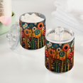 thumbnail image 2 of Yayeee 2 Pack Qtip Holder Bathroom Cotton Swab Canister with Lid Clear Dispenser Set, Red Colorful Flowers with Dots, 2 of 6
