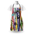 thumbnail image 3 of Urban Graffiti Apron, Bulls Eye Detailed Splashed Paint Design on Abstract Rhombus Pattern, Unisex Kitchen Bib with Adjustable Neck for Cooking Gardening, Adult Size, Multicolor, by Ambesonne, 3 of 4