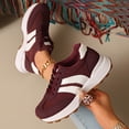 thumbnail image 6 of Rokment Women's Skate Fashion Sneakers Comfortable Suede Color Block Platform Running Walking Tennis Shoes Spring Fall Fashion Casual Skateboard Footwear Red Size 6.5, 6 of 8