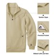 thumbnail image 4 of COOFANDY Mens Quarter Zip Pullover Quilted Sweatshirt Knit Long Sleeve Mock Neck Sweater Polo with Pocket, 4 of 6
