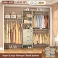 thumbnail image 6 of Homieasy 20.2‘’ - 96 Closet System, Walk In Closet Organizer with 3 Shelving Towers, Heavy Duty Clothes Rack with 3 Drawers, Built-In Garment Rack, White Oak, 6 of 9