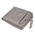 thumbnail image 1 of Pocket Wallet Faux Leather - Zipper Portable Credit Card Holder Bifold Wallet, 1 of 10