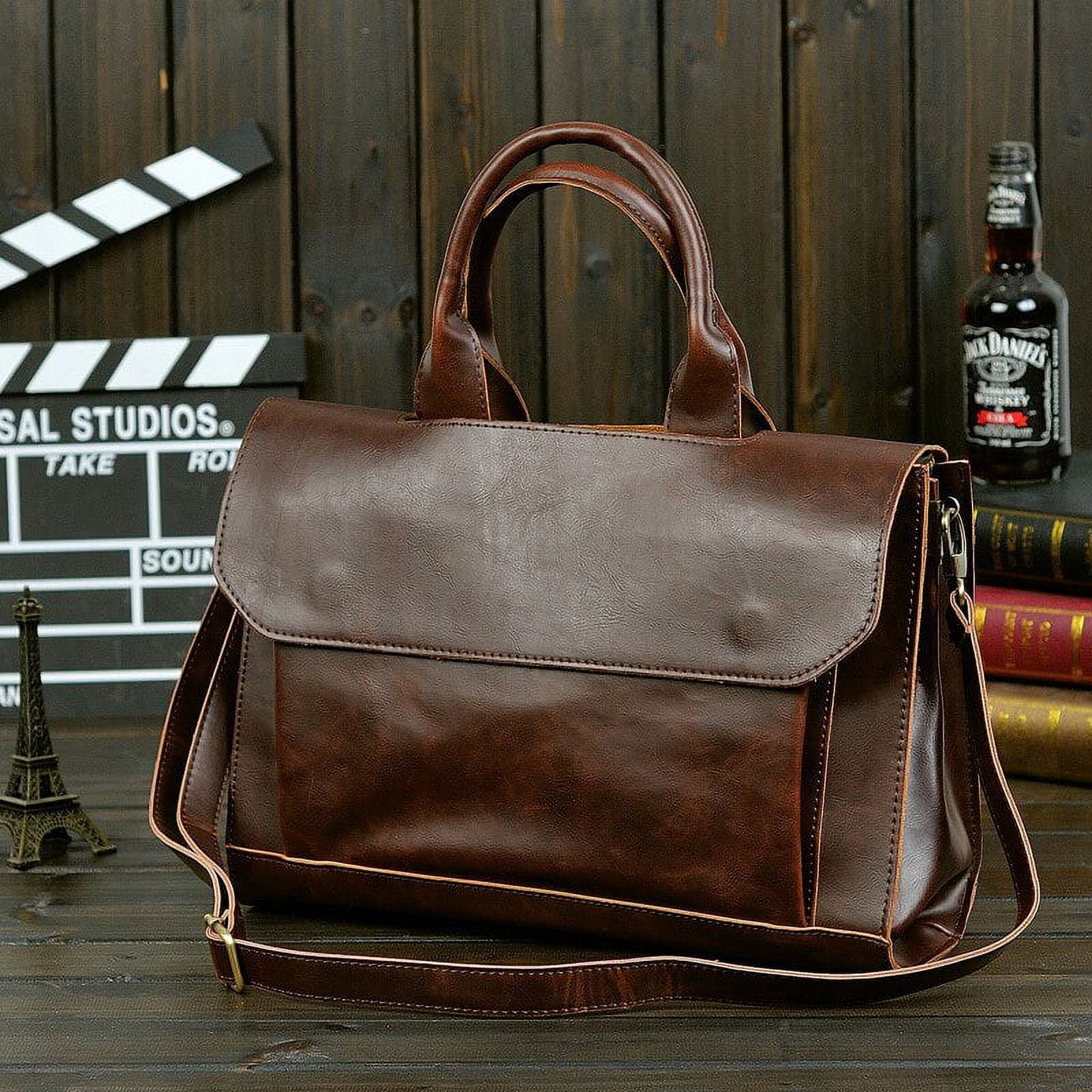 MMYGU Retro Men's Briefcase Crazy Horse Leather Laptop Handbag Business Men Messenger Bags Leather Laptop travel Bag aktentas bolsos