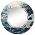 thumbnail image 2 of Designart "Furious Storm Over the Ocean I" Nautical & Beach Round Wall Mirror - Landscapes Oval Printed Decorative Oversized Mirror - Multiple Color Options, 2 of 4