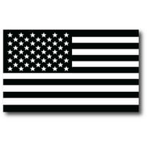 Magnet Me Up Black and White American Flag Vinyl Automotive Magnet, 3x5 in