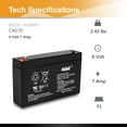 thumbnail image 2 of 6V 7Ah SLA Replacement Battery for Hello Kitty Sports Car, 2 of 5