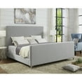 thumbnail image 1 of Cajetan Grey Linen Bed - Upholstered Queen, 1 of 9