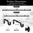 thumbnail image 3 of MERIVILLE 1" Single Curtain Rod Set, Adjustable 48–84 Inches, Prima Finials, Black, 3 of 9