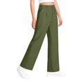 thumbnail image 3 of Girls High Waist Draped Straight Leg Trousers Casual Suit Style Pants with Pleated Front and Functional Pockets, 3 of 6