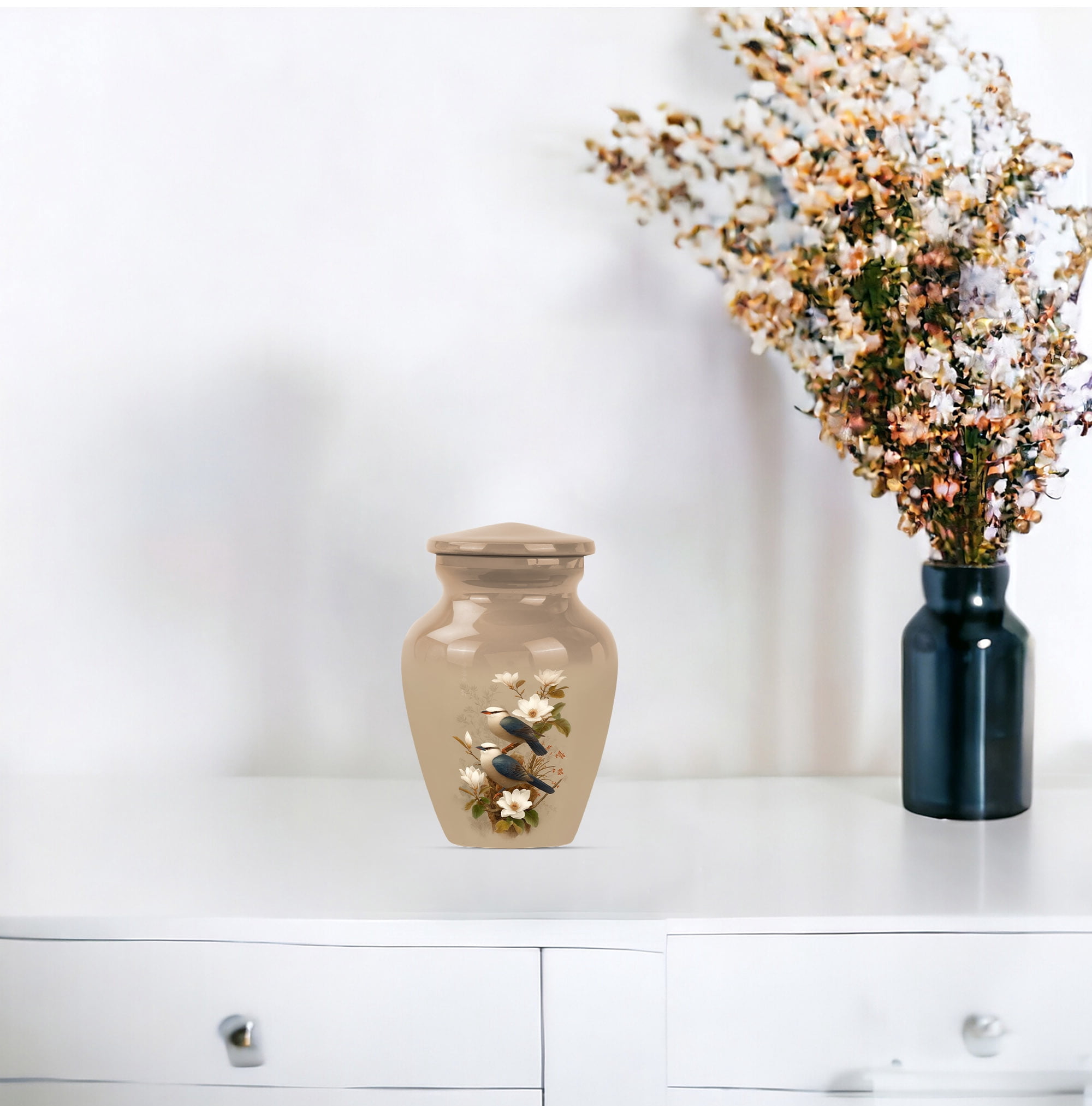 Bird Keepsake Memorial Urn, Infant Urns For Ashes, Funeral Urn For Ashes For Men, Cremation Urns For Human Ashes Adult Female Mom (Size-3 Inch set of 4)