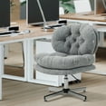 thumbnail image 2 of HOMCOM Armless Office Chair Desk Chair with Wide Thick Padded Seat, Grey, 2 of 10