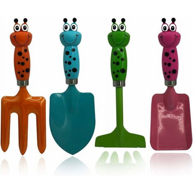4pcs Kids Gardening Tools Set Metal Hand Shovel Mini Gardening Tools for Children
