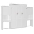 thumbnail image 4 of Queen Size Murphy Bed Wall Bed with Desk and Vanity, Multifunctional Queen Size Murphy Cabinet Storage Bed with Cabinets for Guest Room Office, White, 4 of 8