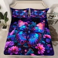 thumbnail image 2 of Manfei Teens Adults Flowers Gradient Butterflies 4 Pieces Queen Sheet Sets,Spring Garden Ultra Soft Flat Sheet,Dreamy Princess Queen Fitted Sheet,Super Cozy Room Decor, 2 of 7