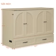 thumbnail image 4 of New ​Full Size Gold Murphy Bed with Large Drawers - Space-Saving Wood Cabinet, USB Charging, 400 LBS Capacity, Easy Assembly​​, 4 of 10