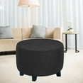 thumbnail image 4 of Round Ottoman Footrest Covers for Diameter 48-55 Black, 4 of 7