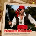 thumbnail image 6 of Halloween Pirate Costume Accessories Pirate Head Scarf Sash Belt Medieval Costume Eye Patch Coin Pendant Pirate Clothes for Women and Men 4Pcs Red, 6 of 7