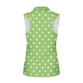 thumbnail image 5 of Yuyamidu Green Polka Dots Ladies Golf Shirts Elastic Tennis 3 Buttons Sleeveless Sport Wear Moisture Wicking Shirts for Women Size XS, 5 of 7