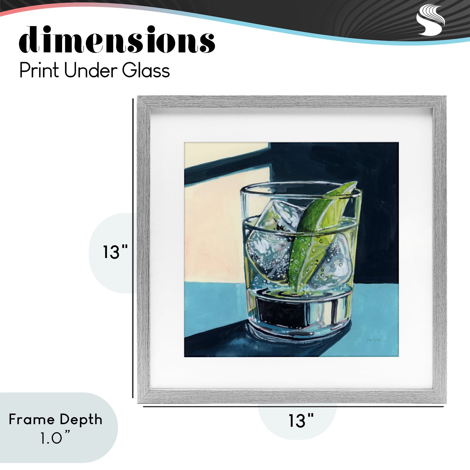Stupell Industries Strong Gin and Tonic Gray Framed Print Under Glass, design by Kate Jarvik Birch