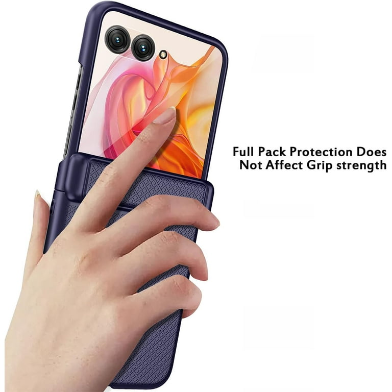 VEGO For Moto Razr Plus 2024 Case, With Hinge Protection & Built-in Screen Protector & Kickstand PU Leather Full Body Protective Shockproof Cover - Dark Green