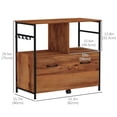 thumbnail image 3 of Vinsetto Vertical Filing Cabinet with Hanging Bars for A4 Letter Legal, 3 of 10