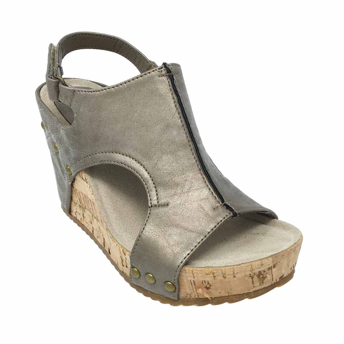 Corkys Women's Beverly Hills Brushed Gold Wedge Sandals