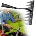 thumbnail image 2 of 1 Pcs Garden Weeding Rake,Metal Weeding Rake,Small Weeding Rake,Garden Teeth-Shape Weeding and Leaves Removal Tools,Heavy-Duty Metal Weedings Rake,Portable Rakes for Gardening and Weedings,8 Teeth, 2 of 8
