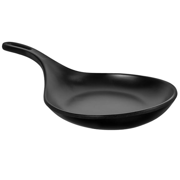 PAMINGONO Black Spoon Plate with Handle for Home Use and Food Serving Tray