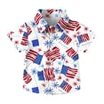 thumbnail image 7 of Boys Button Down Patriotic Shirts Independence Day Outfits Summer Casual Patriotic Blouses Festival Going Out Tops Multicolor， 6 Years, 7 of 7