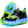 thumbnail image 2 of Cyiecw Kids Shoes - New Upgraded with Wheels LED Light Color Shoes Shiny Roller Skates Skate Shoes Simple Kids Gifts Boys Girls The Best Gift for Party Birthday Christmas Day, 2 of 6