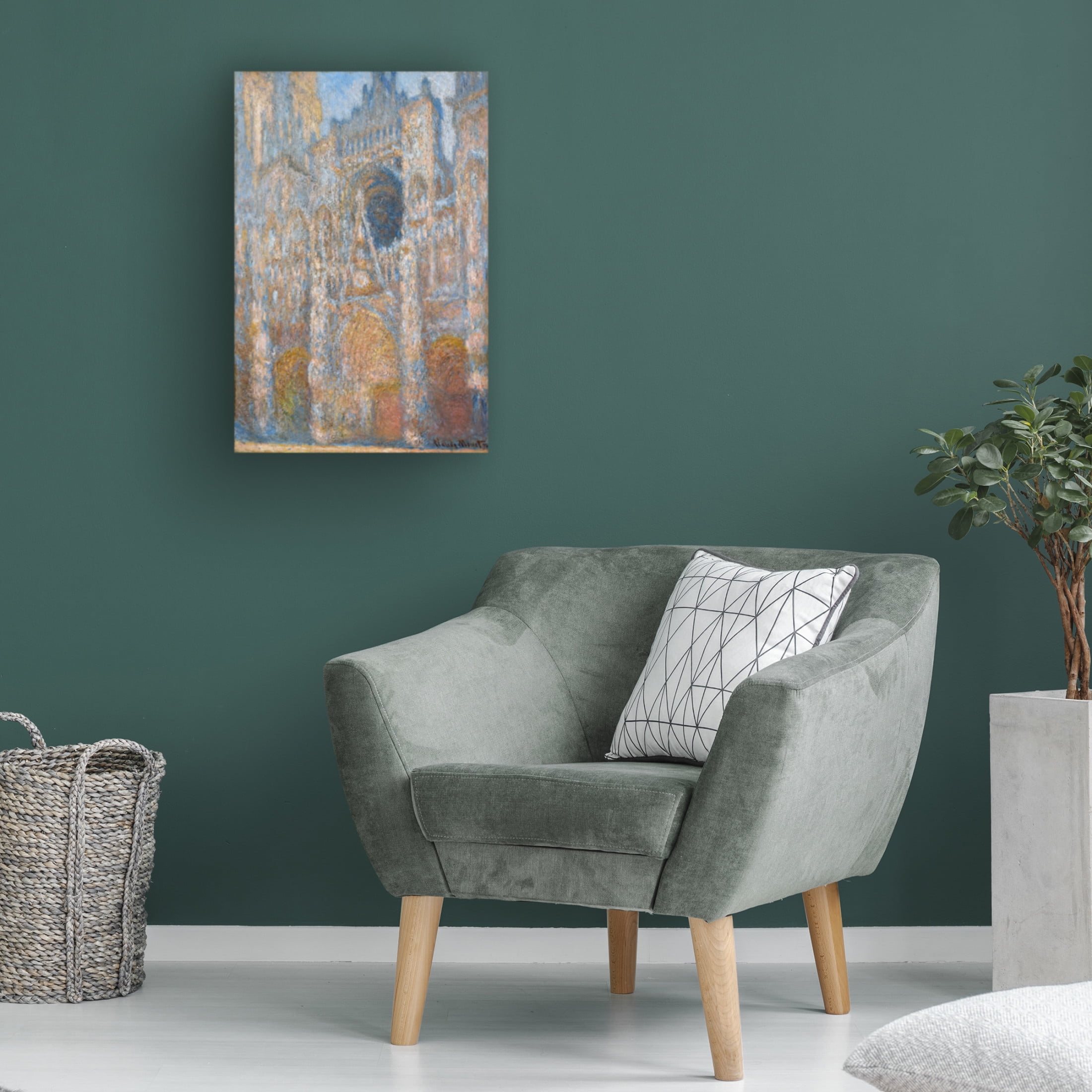 Trademark Fine Art Pictufy Rouen Cathedral The Facade in Sunlight Canvas Wall Art