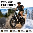 thumbnail image 6 of Upgrade 20" Electric Bike for Adults Fat Tire,Ebike 500W Motor,Commuter City Electric Bicycles & Mountain Bike,48V 15Ah Removable Battery,27MPH Max 7-Speed,220Lbs Capacity,65 Miles(Black), 6 of 11