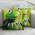 thumbnail image 3 of JEUXUS  Kermit Cartoon The Frog Anime Pillow Covers Cushion Case Farmhouse Throw Pillowcase for Couch Sofa Bed Decor, 3 of 5
