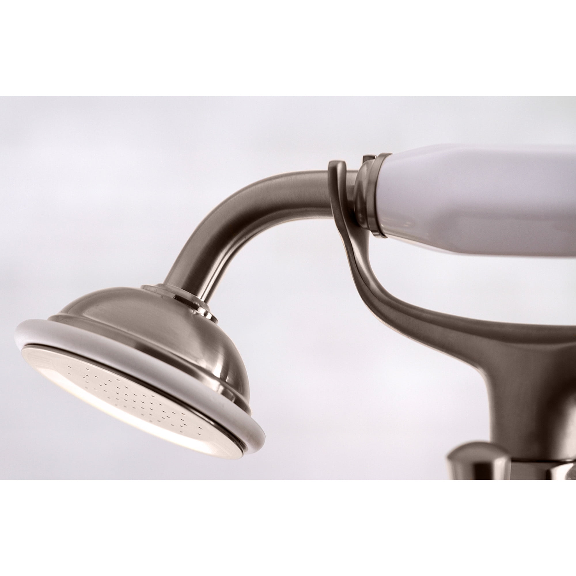 Kingston Brass KS268SN Kingston 7" Center Deck-Mount Clawfoot Tub Faucet with Hand Shower, Brushed Nickel