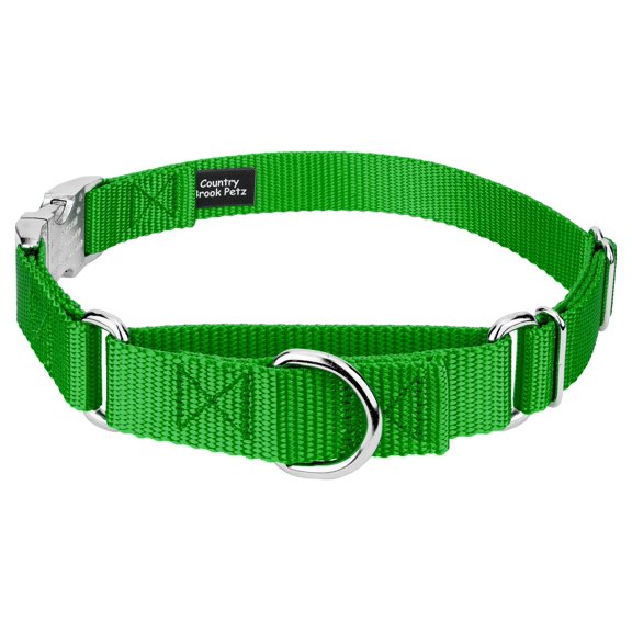 Country Brook Petz® Hot Lime Green Heavyduty Nylon Martingale with Premium Buckle, Extra Small