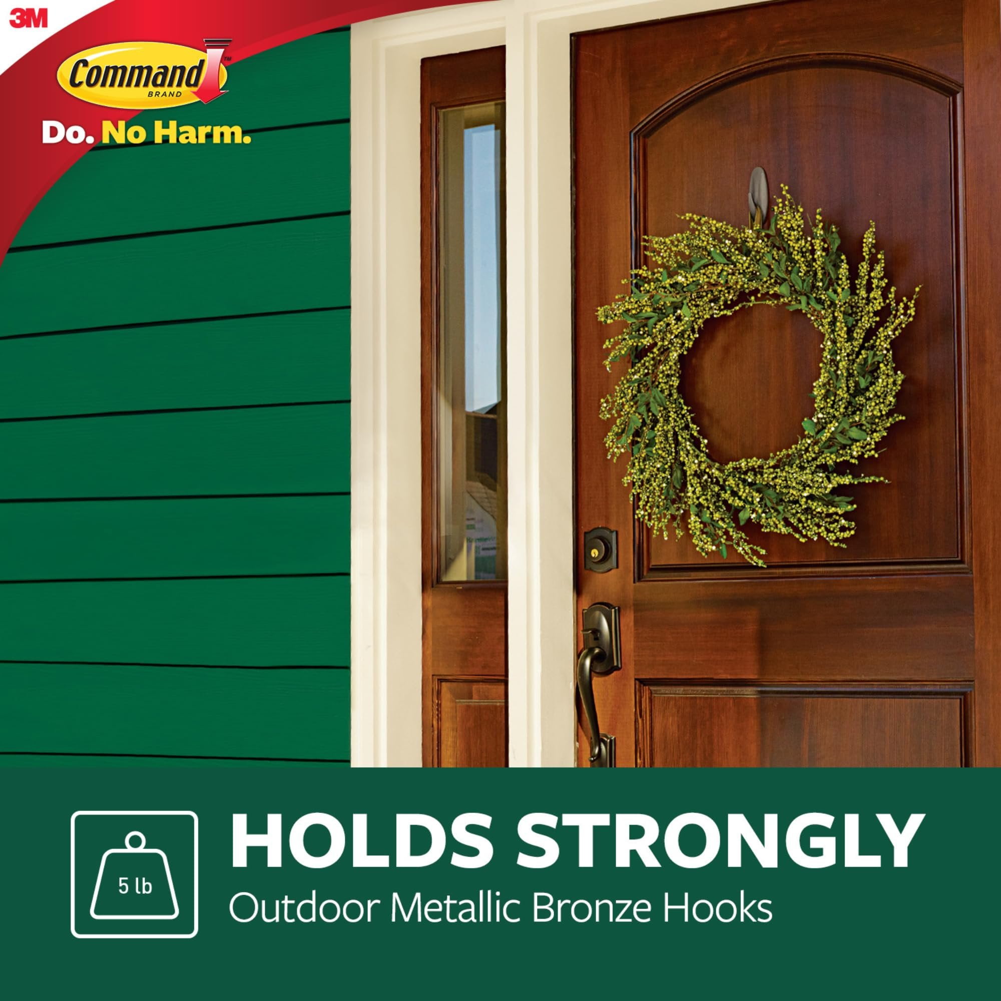 Command Large Outdoor Metallic Bronze Hook [Removable]: 1-Pack Bronze [24-Sets]