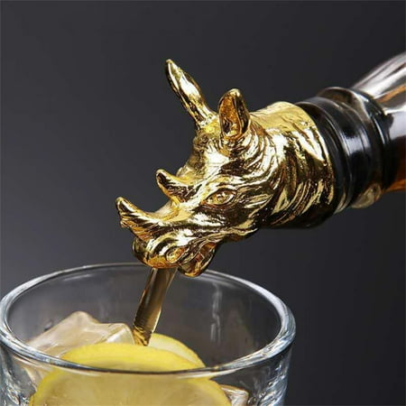 

1Piece Red Wine Pourer Zinc Alloy Rhino Lion Leopard Antelope Head Wine Stopper Drink Bar Tools Nightclub Bar Accessories