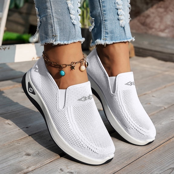 Orthopedic Shoes for Women, Women Wide Width Breathable Walking Comfortable Slip on Sneakers, Comfortable Lightweight Arch Support Slip on Shoes, Orthopedic Breathable Non Slip Shoe