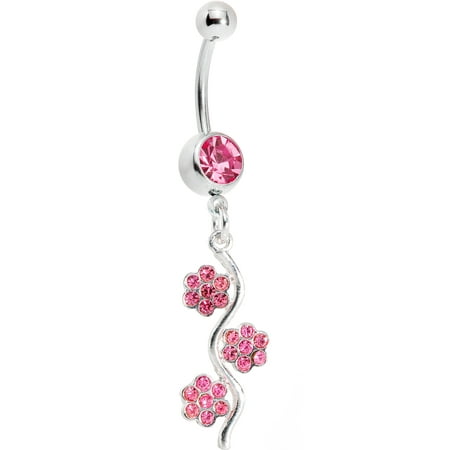 Blue Passion Vine - Passion Pink Flower Vine Belly Ring