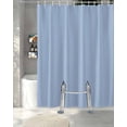 thumbnail image 3 of Split Shower Curtain for Transfer Bench, Pure Light Blue Fabric Shower Curtains for Bathroom, Simple Solid Color Tub Sliding Transfer Bench Waterproof Bath Curtains 72"x72", 3 of 9