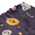thumbnail image 3 of TEQUAN Shower Curtain for Bathroom, Halloween Pumpkins Bats Witch Printed Waterproof Polyester Bathroom Curtain with Hooks, 60" x 72", 3 of 8