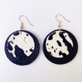 thumbnail image 4 of QIQUWOHUL New Cow Pattern Animal Leather Earrings Women Round Water Drop Leather Earrings Elegant Leather Pendant Earrings Women Jewelry, 4 of 4