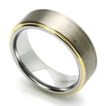thumbnail image 2 of Men Women Tungsten Carbide Wedding Band Ring 8mm Comfort Fit Gold Plated Ring For Men & Women, 2 of 3