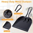 thumbnail image 3 of 2 count 12 Inch Heavy Duty Metal Dustpan, Stainless Steel Large Wide Dust Pans for Household, Handheld Scooper, Debris Cleaning Tool for  Garage Studio Courtyard Indoor Outdoor(Black), 3 of 6