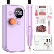 Saviland Portable Electric Nail Drill Machine - Professional 30000PRM Cordless Rechargeable Electric Nail Drill Kits with Drill Bits for Acrylic Nail Gel Polish Remover